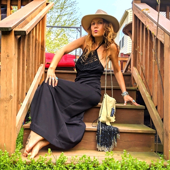 Vintage Dresses & Skirts - Iconic 70s halter maxi dress